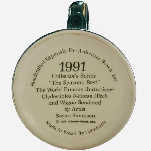 Vintage BUDWEISER The Seasons Best Holiday Beer Stein Beer Mug by Susan Sampson - Picture 5 of 6